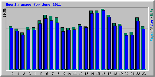 Hourly usage for June 2011
